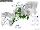 2023年06月28日の東海地方の実況天気