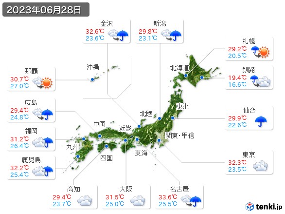 (2023年06月28日の天気