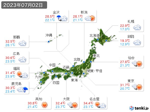 (2023年07月02日の天気