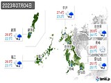 2023年07月04日の長崎県の実況天気