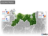 2023年07月05日の鳥取県の実況天気
