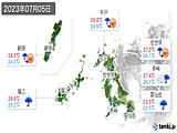 2023年07月05日の長崎県の実況天気