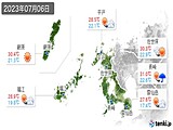 2023年07月06日の長崎県の実況天気