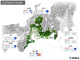 2023年07月09日の東海地方の実況天気