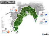 2023年07月09日の高知県の実況天気