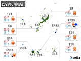 2023年07月09日の沖縄県の実況天気