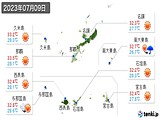 実況天気(2023年07月09日)