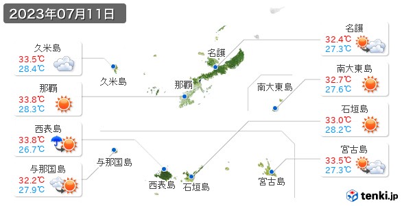沖縄県(2023年07月11日の天気