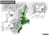 2023年07月12日の三重県の実況天気