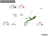 2023年07月13日の沖縄地方の実況天気
