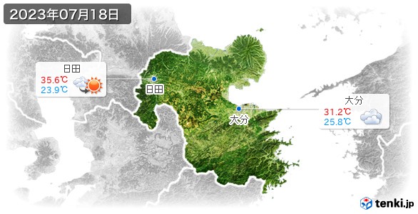 大分県(2023年07月18日の天気