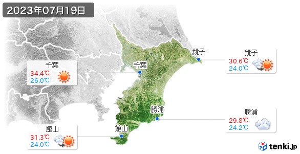 千葉県(2023年07月19日の天気