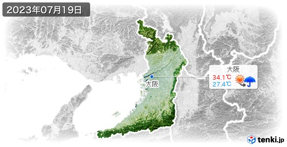 大阪府(2023年07月19日の天気