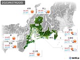 2023年07月20日の東海地方の実況天気