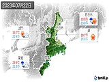 2023年07月22日の三重県の実況天気