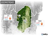 2023年07月24日の栃木県の実況天気