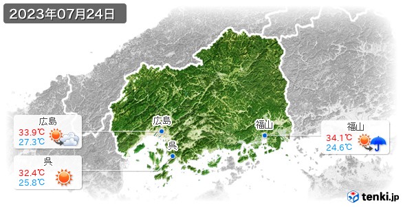 広島県(2023年07月24日の天気
