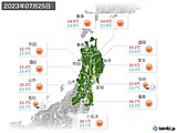 2023年07月25日の東北地方の実況天気