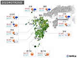 2023年07月25日の九州地方の実況天気