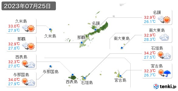沖縄県(2023年07月25日の天気