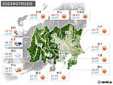 2023年07月26日の関東・甲信地方の実況天気