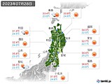 2023年07月28日の東北地方の実況天気