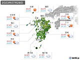 2023年07月28日の九州地方の実況天気