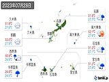 2023年07月28日の沖縄県の実況天気