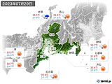 2023年07月29日の東海地方の実況天気