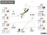 2023年07月30日の沖縄県の実況天気