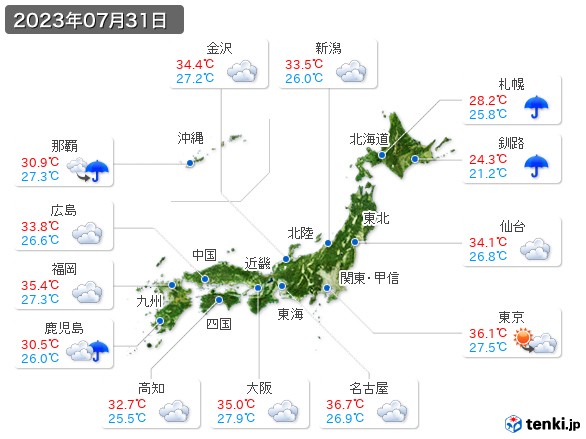 (2023年07月31日の天気