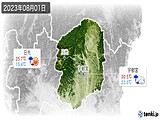 2023年08月01日の栃木県の実況天気