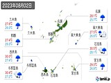 2023年08月02日の沖縄県の実況天気