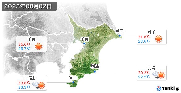千葉県(2023年08月02日の天気