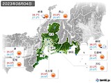 2023年08月04日の東海地方の実況天気