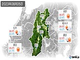 2023年08月05日の長野県の実況天気