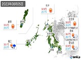 2023年08月05日の長崎県の実況天気