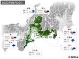 2023年08月06日の東海地方の実況天気