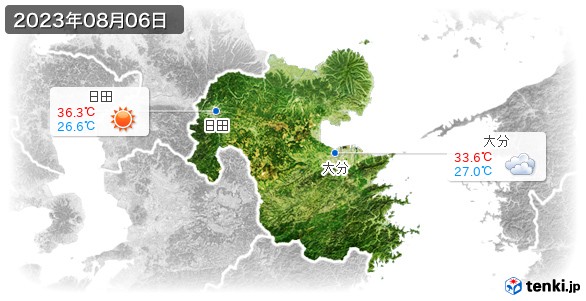 大分県(2023年08月06日の天気
