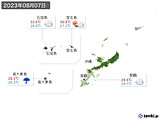 2023年08月07日の沖縄地方の実況天気