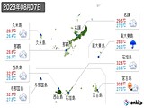 実況天気(2023年08月07日)