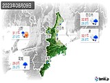 2023年08月09日の三重県の実況天気