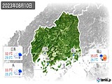 2023年08月10日の広島県の実況天気