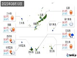 2023年08月10日の沖縄県の実況天気