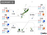 2023年08月11日の沖縄県の実況天気