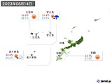 2023年08月14日の沖縄地方の実況天気
