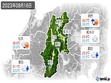 2023年08月16日の長野県の実況天気
