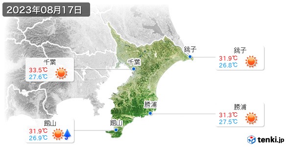 千葉県(2023年08月17日の天気