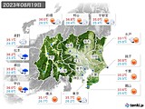 2023年08月19日の関東・甲信地方の実況天気