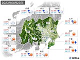 2023年08月23日の関東・甲信地方の実況天気